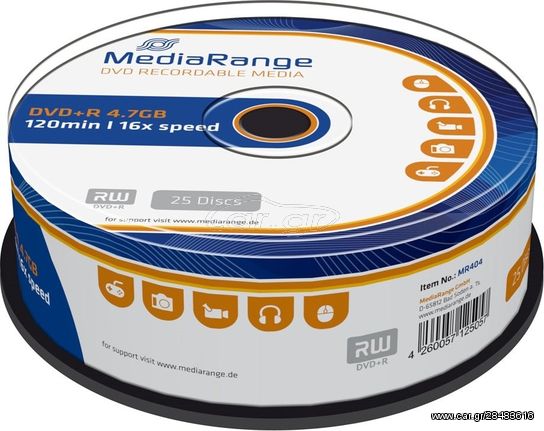 MEDIARANGE DVD + R 4,7 GB 16X CAKE25 - (MR404)