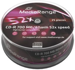 MEDIARANGE CD-R 52X 700MB/80MIN CAKE25 - (MR201)