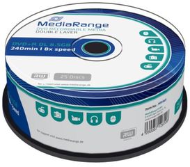 MEDIARANGE DVD+R DOUBLE LAYER, 8.5GB/240MIN, 8X SPEED, CAKE 25 - (MR474)