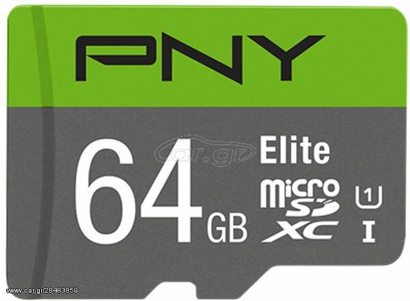 PNY 64GB ELITE MICROSDXC MEMORY CARD - (P-SDUX64U185GW-GE)