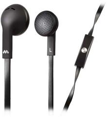 MELICONI 497394 MYSOUND SPEAK FLAT BLACK IN-EAR STEREO HEADSET (WITH MICROPHONE) - (8006023233007)