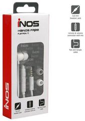 HANDS FREE MONO INOS 3.5MM FLATRON II ΜΕ ΜΙΚΡΑ ΑΚΟΥΣΤΙΚΑ ΛΕΥΚΟ