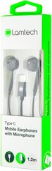 LAMTECH TYPE-C MOBILE EARPHONES WITH MICROPHONE BLACK - (LAM020946)