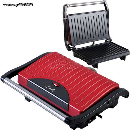 LIFE STG-101 RED SANDWICH TOASTER WITH GRILL PLATES 700W