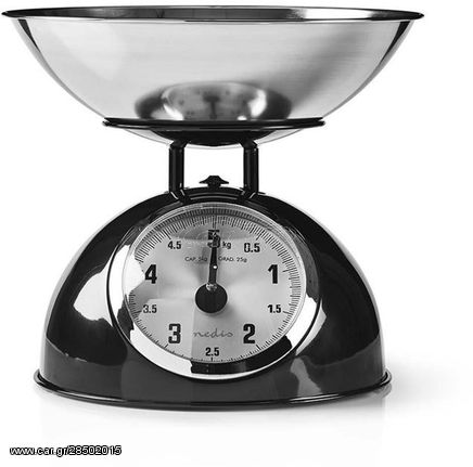 NEDIS RETRO KITCHEN SCALES ANALOGUE METAL BLACK - (KASC110BK)