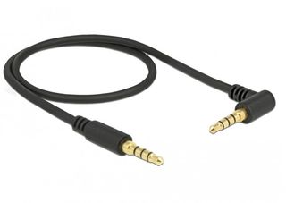 DELOCK ΚΑΛΩΔΙΟ JACK STEREO ΣΕ JACK STEREO 4PIN 3.5MM 90° ΜΑΥΡΟ 3M - (85616)