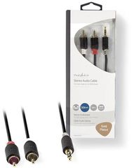 NEDIS STEREO AUDIO CABLE 3.5MM MALE - 2X RCA MALE 1.0M ΑΝΘΡΑΚΙ - (CABW22200AT10)