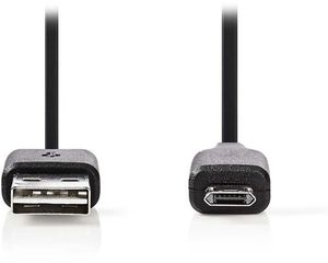 NEDIS USB 2.0 ON-THE-GO CABLE MICRO B MALE-A FEMALE 0.2M BLACK - (CCGP60515BK02)