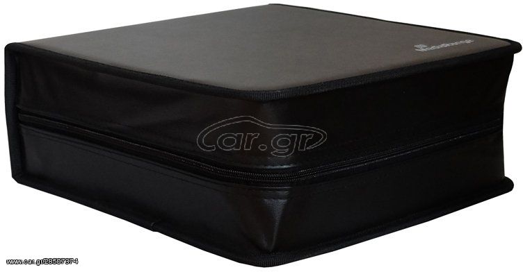 MEDIARANGE MEDIA STORAGE WALLET FOR 200 DISCS SYNTHETIC LEATHER BLACK - (BOX93)