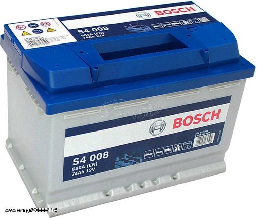 Μπαταρία Αυτοκινήτου Bosch S4008 12V 74AH-680EN