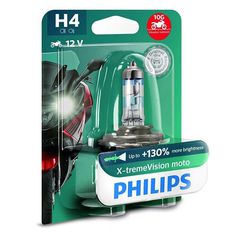 Λάμπα Philips H4 X-Treme Vision Moto 12V 60/55W 130% Περισσότερο Φως 12342XV+BW