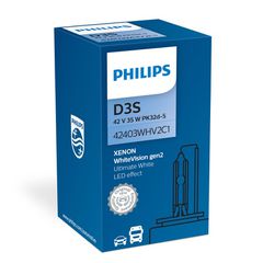Λάμπα Philips D3S Xenon 42V 35W White Vision Gen2 +120% Περισσότερο Φως μέχρι και 5000Κ 42403WHV2C1