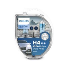Λάμπες Philips H4 12V 60/55W White Vision Ultra 4200K και 60% Περισσότερο Φως 12342WVUSM