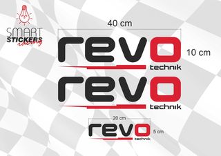 Αυτοκόλλητα σετ 3 τμχ Revo Κοκκινο - Λευκο  ή  Μαύρο - Λευκό με περιγραμμική κοπή 