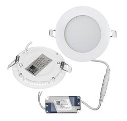 Φωτιστικό Ψευδοροφής Αλουμινίου Στρογγυλό Λεπτό LED 6W 4000K 120' Λευκό 21-06101 Adeleq
