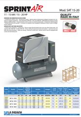 Κοχλιοφόρος 15 -20 Hp/15 bar  La Padana Αεροσυμπιεστής με 2 χρόνια εγγύηση και σέρβις-thumb-5