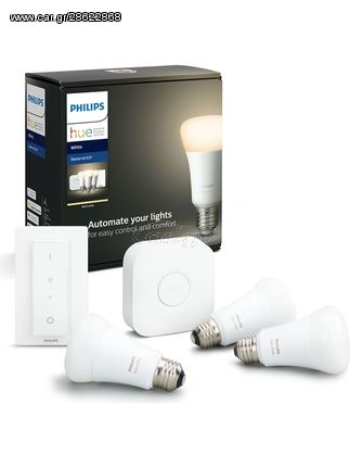 PHILIPS Hue WHITE 9W E27 3set Starter kit + Dim Swich