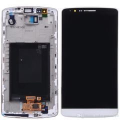 OEM LG G3 D855 D850 LCD Display Screen Οθόνη + Touch Screen Digitizer Μηχανισμός Αφής + Frame Πλαίσιο White