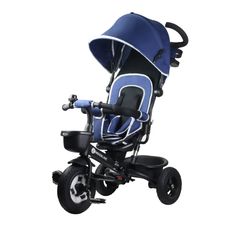 Παιδικό καροτσάκι-ποδηλατάκι Μπλε Kinderline TRC-711.1-BLUE