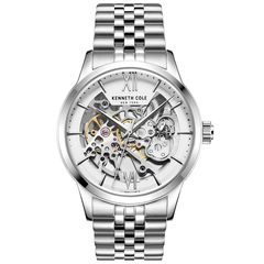 Ρολόι ανδρικό Kenneth Cole Automatic KC50983003 με μπρασελέ και λευκό Skeleton καντράν