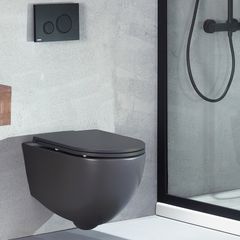 Bianco Ceramica Lenta Rimless 381600C Anthracite Matt - Κρεμαστή λεκάνη