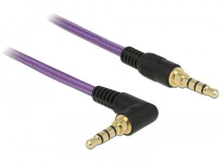 DELOCK ΚΑΛΩΔΙΟ JACK STEREO ΣΕ JACK STEREO 4PIN 3.5MM 90° ΜΩΒ 1M - (85611)