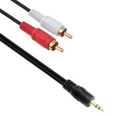 Καλώδιο Ήχου DeTech 3.5mm Jack αρσενικό (M) σε 2xRCA αρσενικό (M) 1.5m.