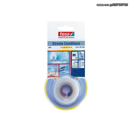 Ταινία αυτοβουλκανιζόμενη Xtreme Conditions tesa 25mm X 3m Διάφανη