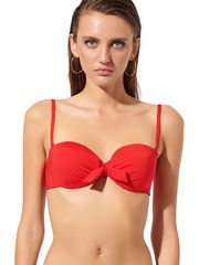 Γυναικείο Μαγιό Bikini Top BLU4U 'Solids' Strapless Με Φιόγκο Κόκκινο