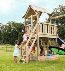 Ξύλινη σκάλα με κουπαστή - 150εκ.