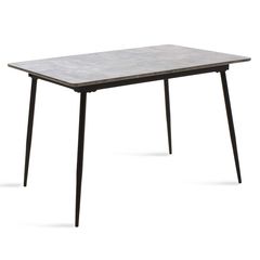 Τραπέζι "SHAZAM" επεκτεινόμενο μεταλλικό/MDF σε χρώμα μαύρο/ γκρι cement 120-160x80x76