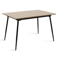 Τραπέζι "SHAZAM" επεκτεινόμενο μεταλλικό/MDF σε χρώμα μαύρο/ σονόμα 120-160x80x76