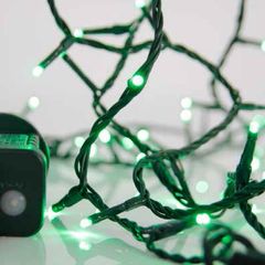 Χριστουγεννιάτικα λαμπάκια πράσινα 8 προγράμματα με κοντρολερ πράσινο καλώδιο 24V 6 μέτρα 100 λαμπάκια