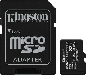 KINGSTON Κάρτα Μνήμης Micro SDHC 32GB U1 V10 A1  Canvas Select Plus Class 10 + adapter SDCS2/32GB