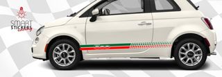 Λωδίδες δεξιά αριστερά Fiat 500 αυτοκολλητα βινυλιου με περιγραμμικη κοπή, κοκκινο πρασινο Ιταλική σημαία 