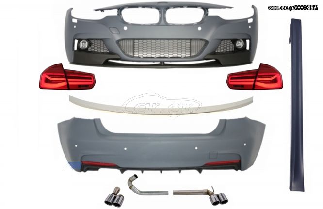 BODY KIT M-PERFORMANCE DESIGN ΓΙΑ BMW 3 SEDAN LCI (F30)(RED/CLEAR)