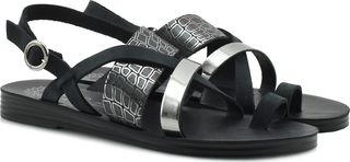 AteNeo Sandals 2511 Black CROCO Leather