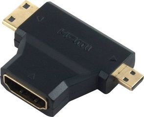 Powertech adapter HDMI 19pin θηλυκό σε Mini HDMI αρσενικό | Micro HDMI αρσενικό. ADA-H004