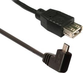 Power Tech USB 2,0V (F) σε Micro B(M) - 90o - 1,5 m (cab - u026)