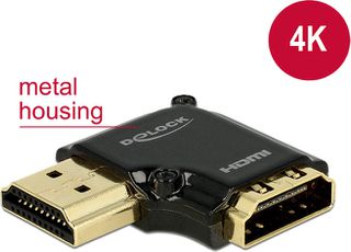 DELOCK HDMI Αντάπτορας HDMI-A female σε male, High Speed, 90°, left (65660)