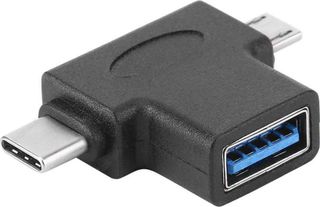 POWERTECH Αντάπτορας USB 3.0 (F) σε USB Type-C & Micro μαύρο (CAB-U117)