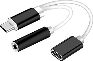 POWERTECH Converter USB Type-C σε 3.5mm & θηλυκό USB Type-C, λευκό (CAB-UC030)