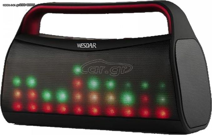 WESDAR K20 BLUETOOTH ΗΧΕΙΟ 6W ΜΕ LED EQUALIZER, ΜΑΥΡΟ (WS-K20)