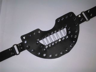BDSM Δερμάτινο φίμωτρο ''prison-break'' με μεταλλικές ράβδους