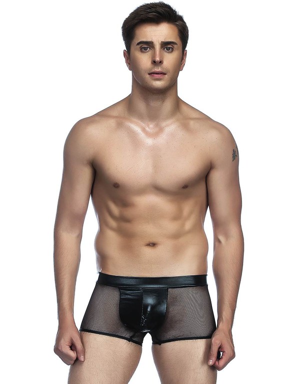 Black boxer with net