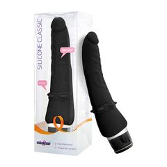 Ομοίωμα Πέους "Silicone Classic Anal Vibrator 19cm" μαύρος