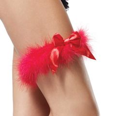 Red Marabou Garter-thumb-1