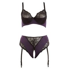 Plus Size Purple Lingerie Set-thumb-2