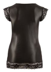 Plus Size Wetlook Mini Dress with Low Cut-thumb-3
