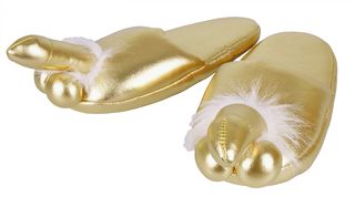 Gold Slippers with Penis